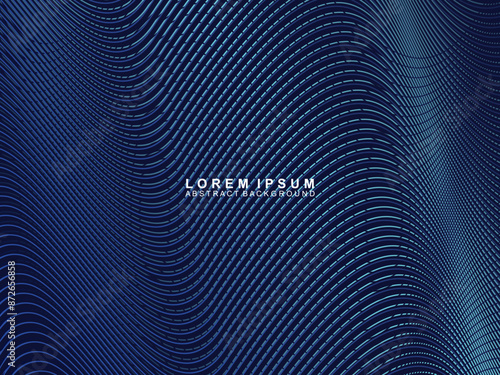 Waving Particle Technology Background Design. Abstract wave moving point flow particles, high tech and big data background design for brochure, flyer, magazine, business card, banner, etc.