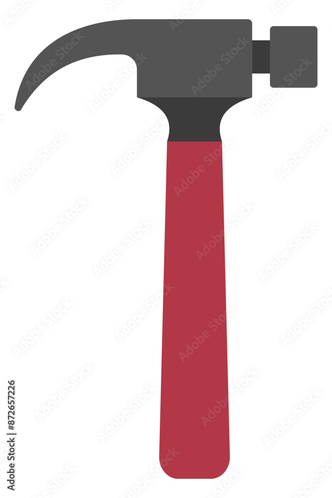Hammer flat icon illustration isolated on white background. Hammer flat icon illustration isolated on white background.