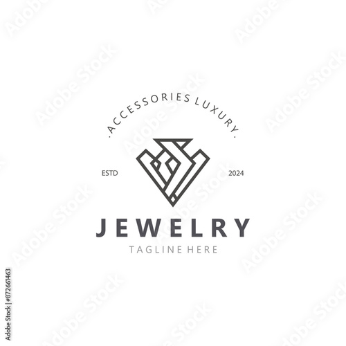 Jewelry Logo Template Design, diamond shop, accessories fashion Design elegant
