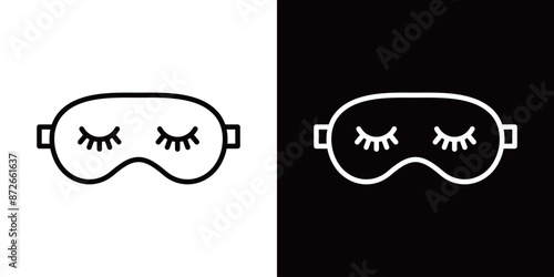 シンプルなアイマスクのラインアイコン