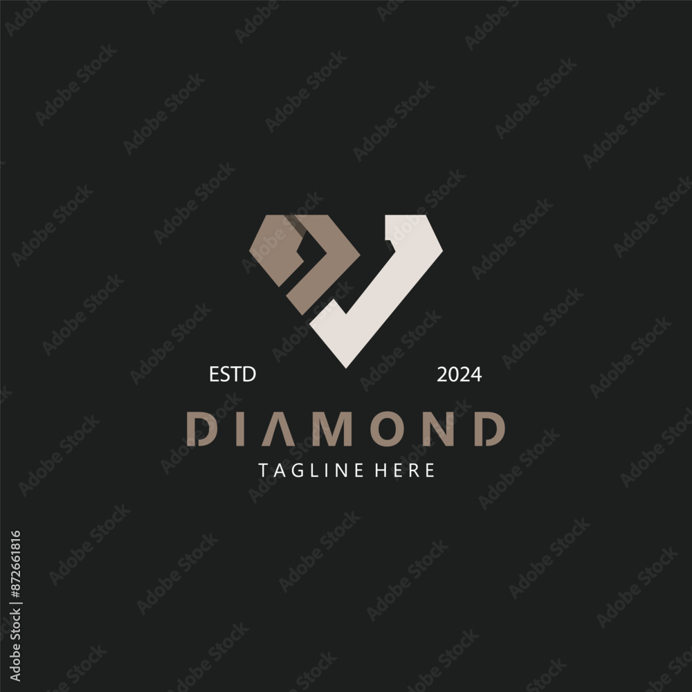 Fototapeta premium Jewelry Logo Template Design, diamond shop, accessories fashion Design elegant