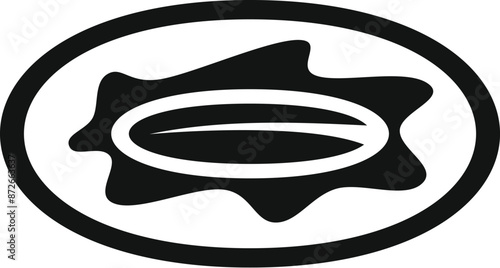 Black and white icon of a meteorite making a crater impact on the ground