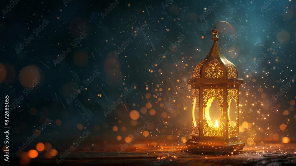 Arabic lantern of ramadan celebration background, islamic golden lantern on dark background, Eid Mubarak, Eid al Adha, glowing light Arabic lantern of ramadan celebration background, islamic golden lantern on dark background, Eid Mubarak, Eid al Adha, glowing light