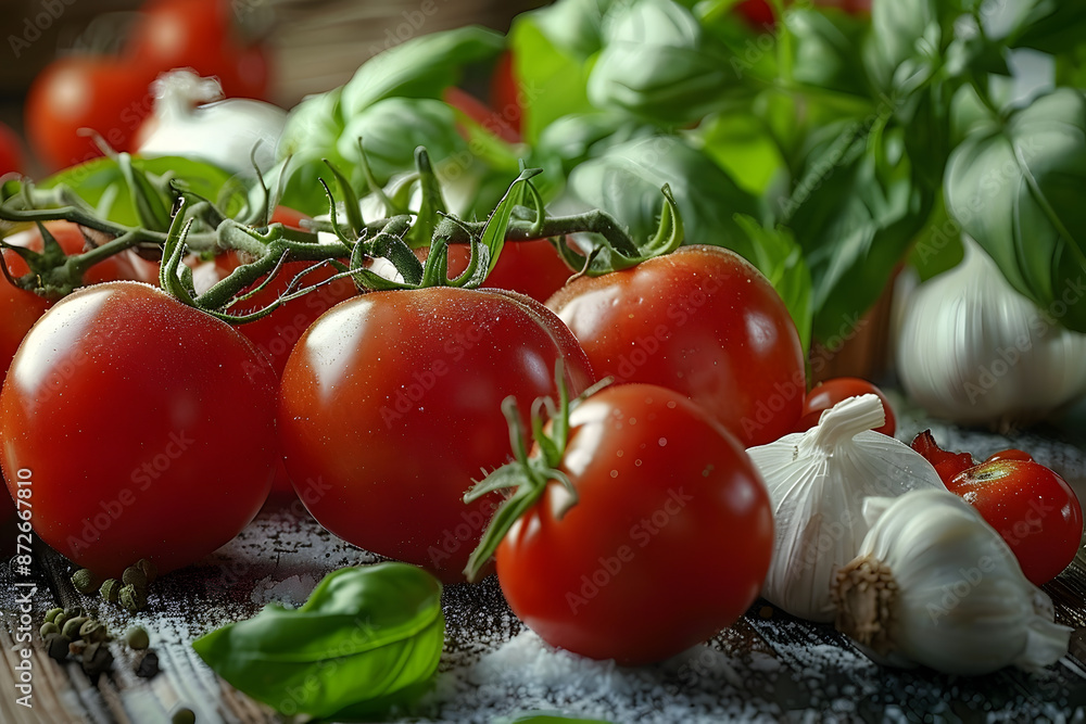 Italian Food Essence Tomatoes Garlic and Basil Italian Food Essence Tomatoes Garlic and Basil
