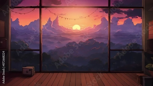 Animated Twitch Streamer Background of a Lofi Cabin