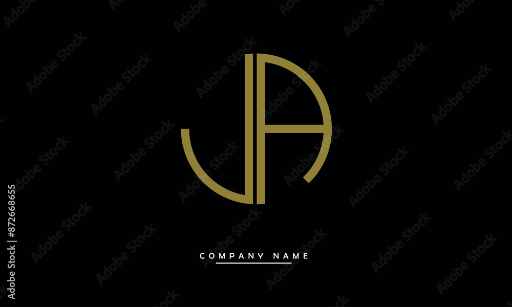 JA, AJ, J, A Abstract Letters Logo Monogram JA, AJ, J, A Abstract Letters Logo Monogram