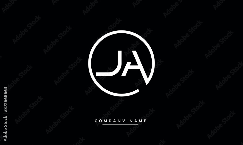 JA, AJ, J, A Abstract Letters Logo Monogram JA, AJ, J, A Abstract Letters Logo Monogram