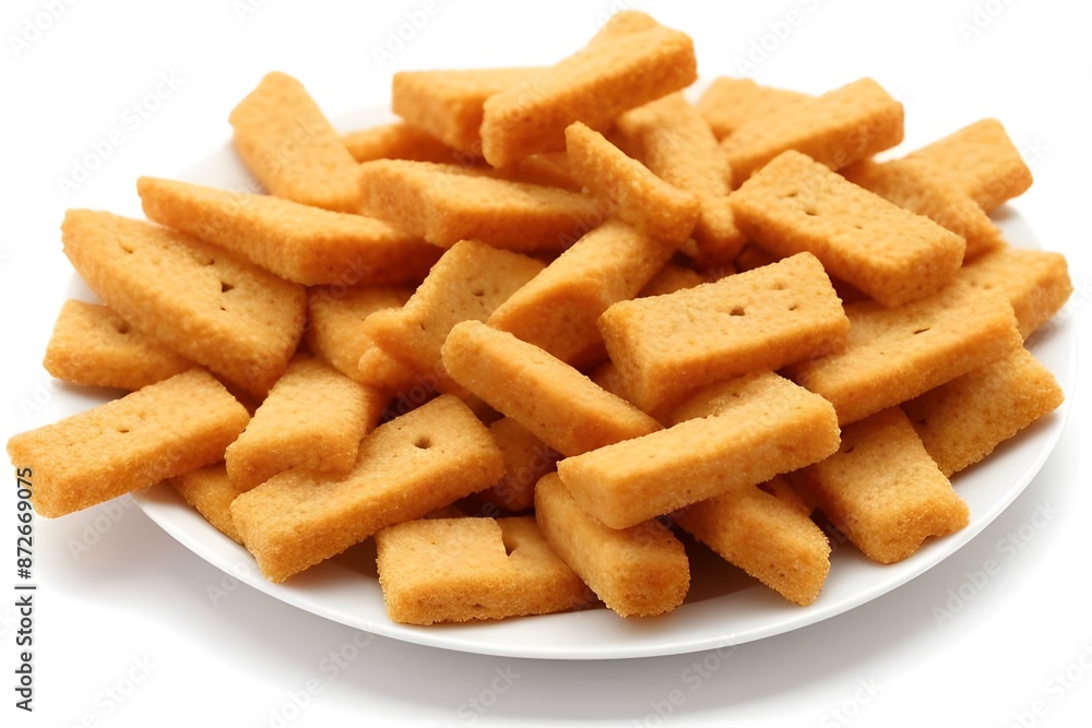 crackers on white background crackers on white background
