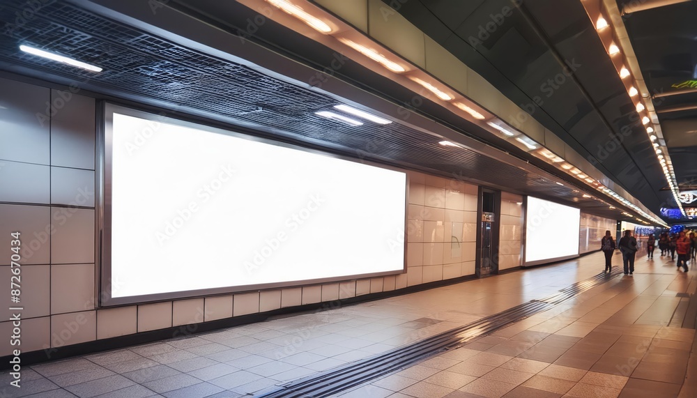 White Billboard in Metro Station - Billboard at Train Stop in Metropolis - Background for Mockup and Placement for Advertisement - Vertical or Horizontal Blank Poster Whitebox Template White Billboard in Metro Station - Billboard at Train Stop in Metropolis - Background for Mockup and Placement for Advertisement - Vertical or Horizontal Blank Poster Whitebox Template