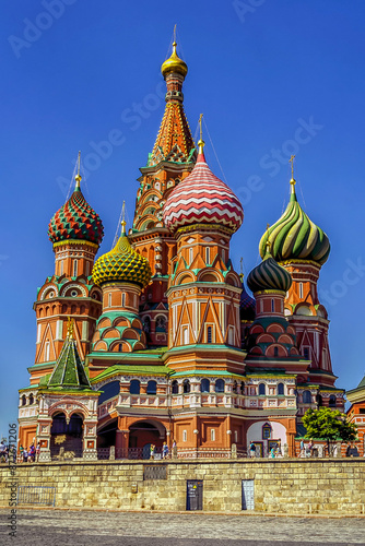 The Scenic Landscape of Saint Basil's Cathedral in Red Square in Moscow, Russia. Travel and Landscape Photography