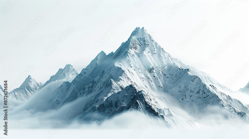 Obraz premium Snowy mountain peak in mist
