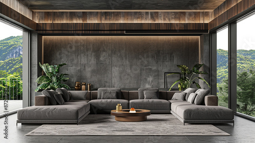 Contemporary living room wi...