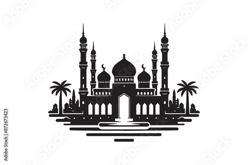 Mosque Icon silhouette Vector Illustration art