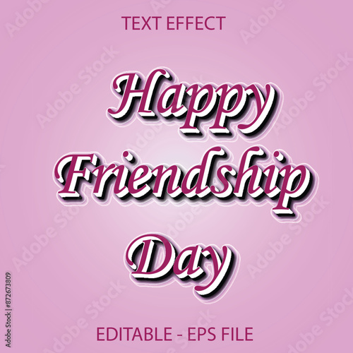 Happy friendship day 3d text effect and vactor illustration.
