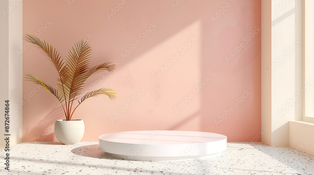 3d rendering of a round podium in the interior of the room ,Abstract minimalistic monochrome scene with geometric shapes ,Glossy podium for your design 3d rendering of a round podium in the interior of the room ,Abstract minimalistic monochrome scene with geometric shapes ,Glossy podium for your design