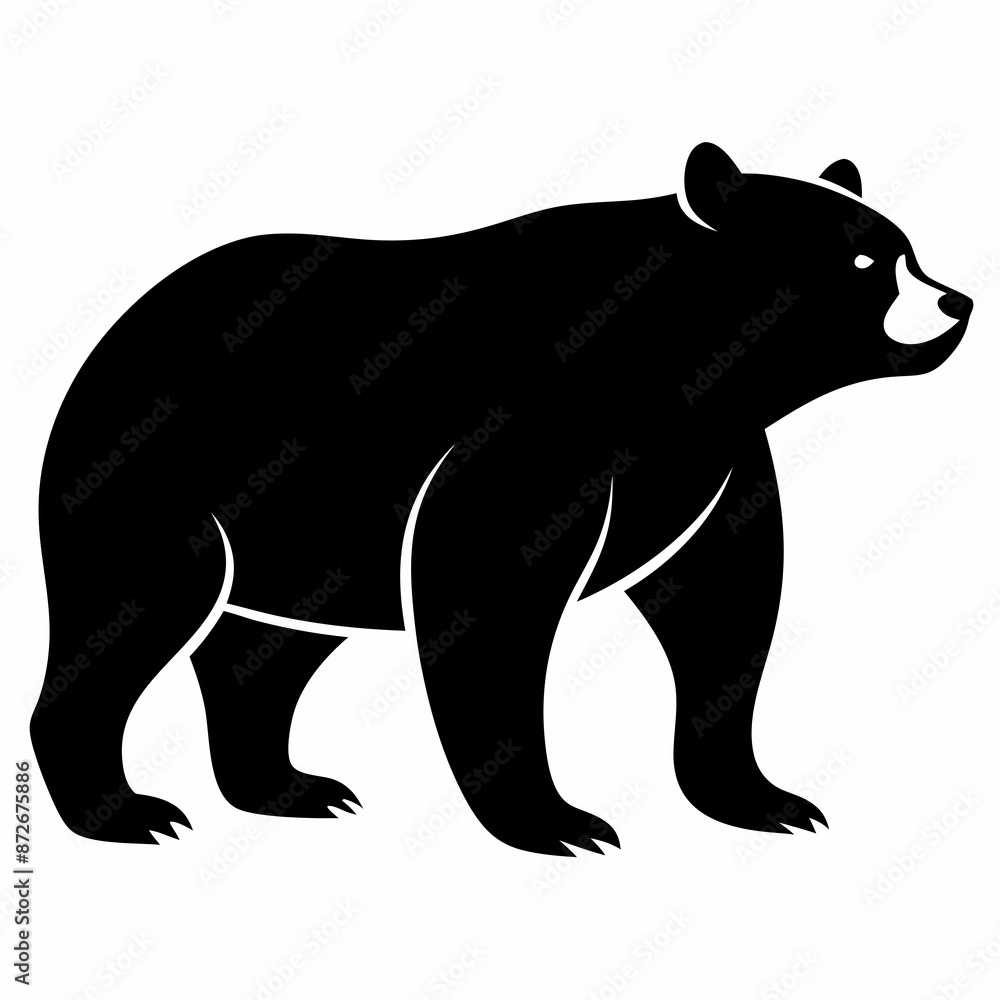 Obraz premium Bear silhouette vector illustration