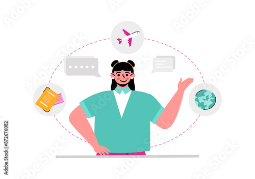 Immigration Consultant Vector Illustration with Counseling Assistance to Provide Advice to People Planning to Move in a Flat Cartoon Background
