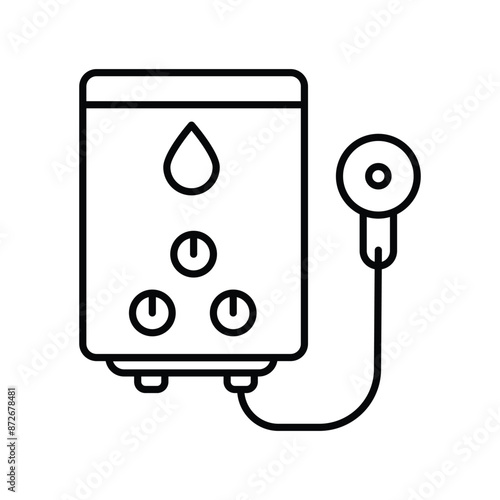 water heater icon with white background vector stock illustration