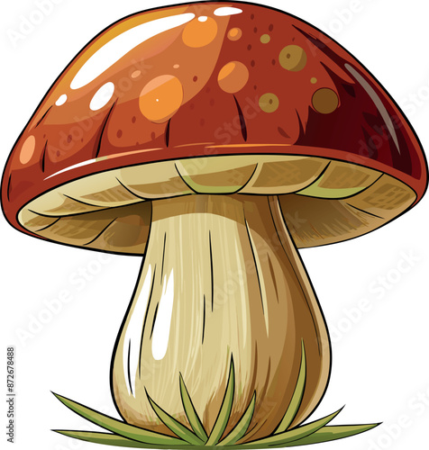 Vector cartoon boletus mushroom