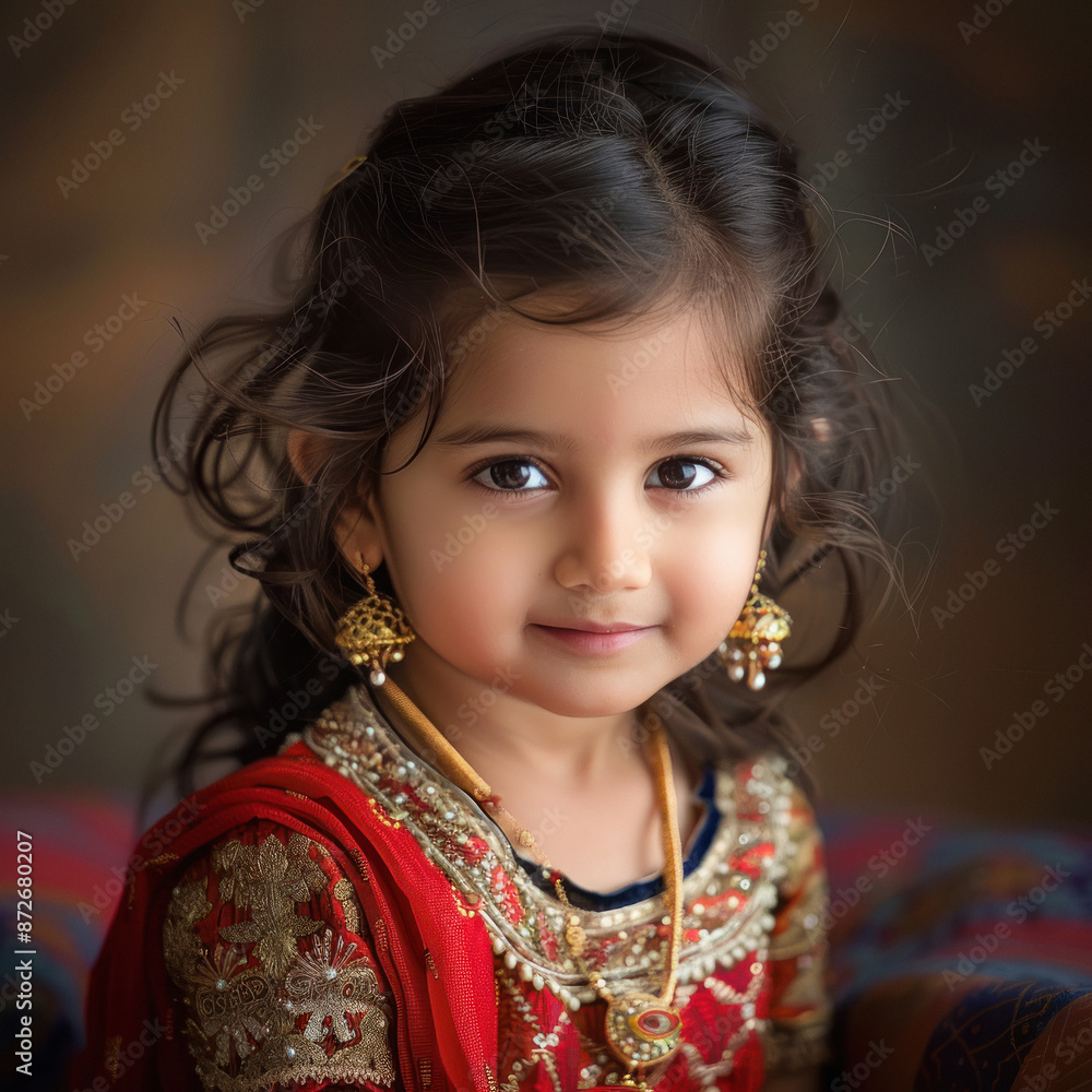 happy little indian girl wearing tradition dress happy little indian girl wearing tradition dress