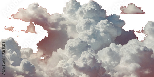 Vector soft clean fluffy clouds shapes cutout clean cumulus cloudscape cut out specials fog on transparent background.