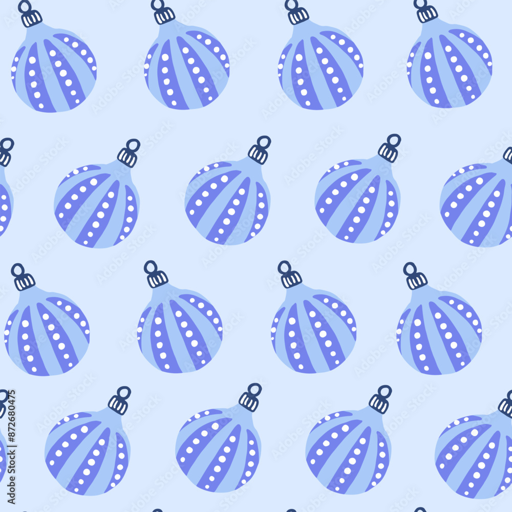 Simple Christmas season repeat pattern with a single element, bauble, ornament, ball. Wrapping paper, wallpaper, textile design. Simple Christmas season repeat pattern with a single element, bauble, ornament, ball. Wrapping paper, wallpaper, textile design.