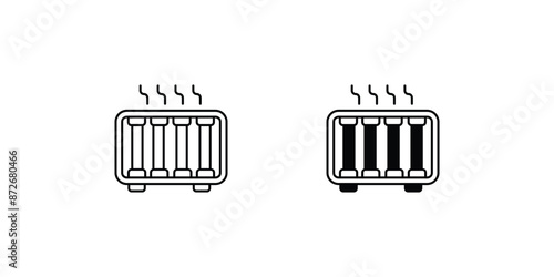 carbon heater icon with white background vector stock illustration