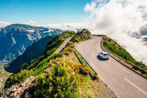 View from Lombo do Mouro road viewpoint near Sao Vicente, Madeira Island, Portugal photo