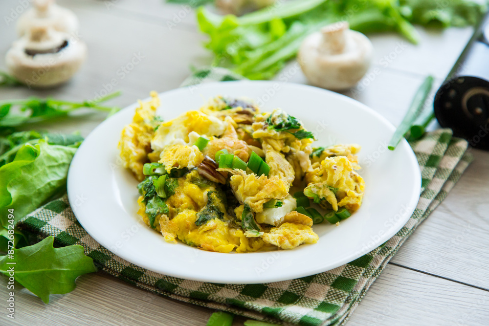 fried omelette stuffed with herbs, parsley, dill fried omelette stuffed with herbs, parsley, dill