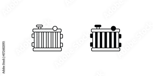 car radiator icon with white background vector stock illustration