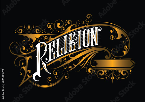 RELIGION lettering custom style design
