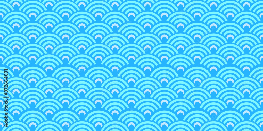 Seamless japanese waves pattern vector Seamless japanese waves pattern vector