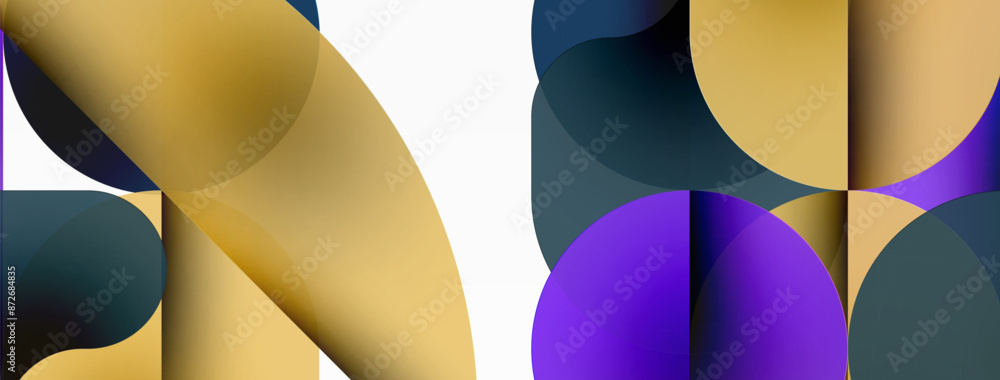 Minimal round shapes geometric abstract background. Circle design. Trendy techno business template for wallpaper, banner, background or landing Minimal round shapes geometric abstract background. Circle design. Trendy techno business template for wallpaper, banner, background or landing