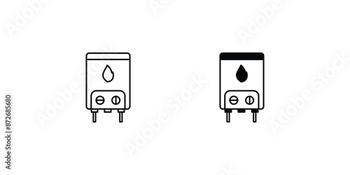 gas heater icon with white background vector stock illustration