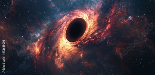 A Black Hole Surrounded by a Ring of Fire in a Starry Galaxy