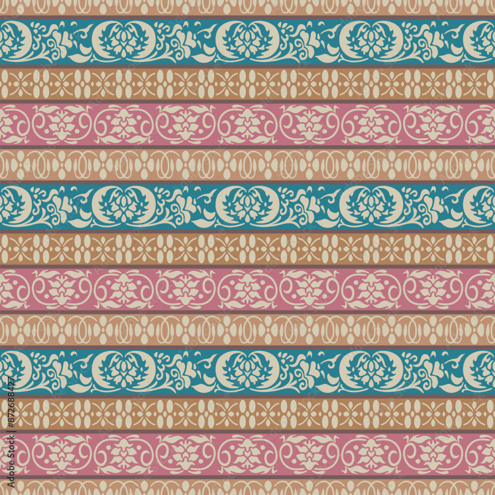 Japanese Luxury Motif Stripe Vector Seamless Pattern Japanese Luxury Motif Stripe Vector Seamless Pattern