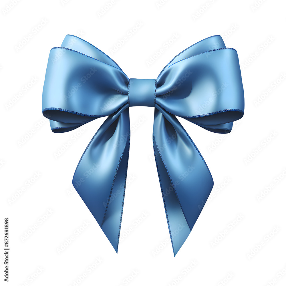 Blue silky bow isolated on transparent background Blue silky bow isolated on transparent background