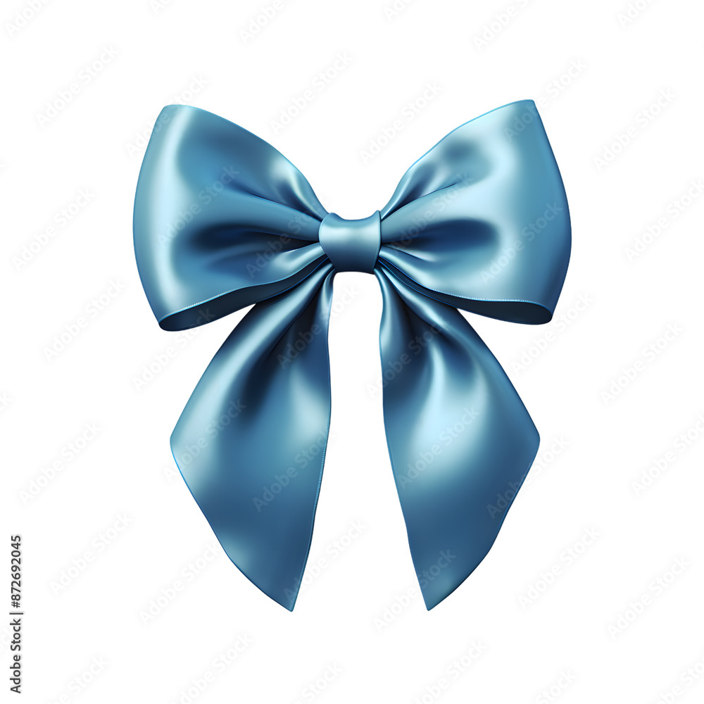 Blue silky bow isolated on transparent background Blue silky bow isolated on transparent background
