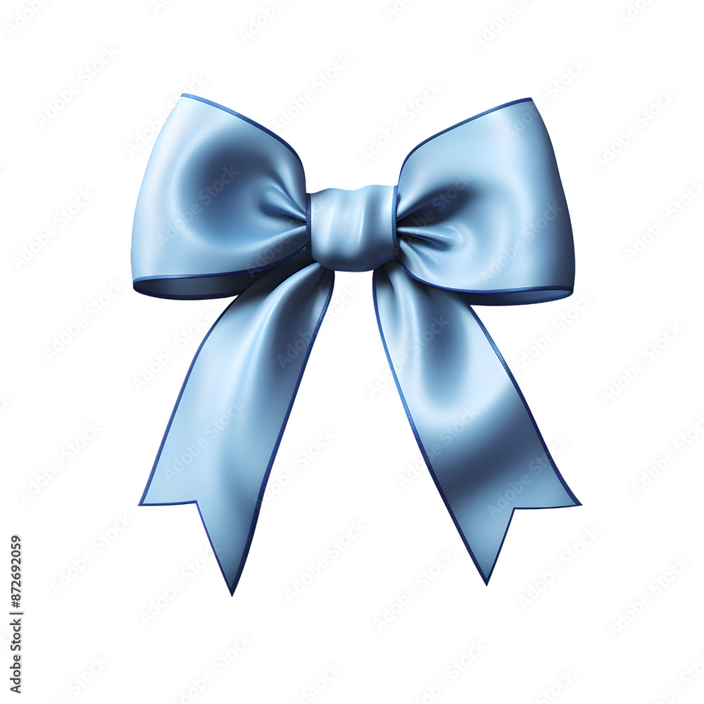 Blue silky bow isolated on transparent background Blue silky bow isolated on transparent background