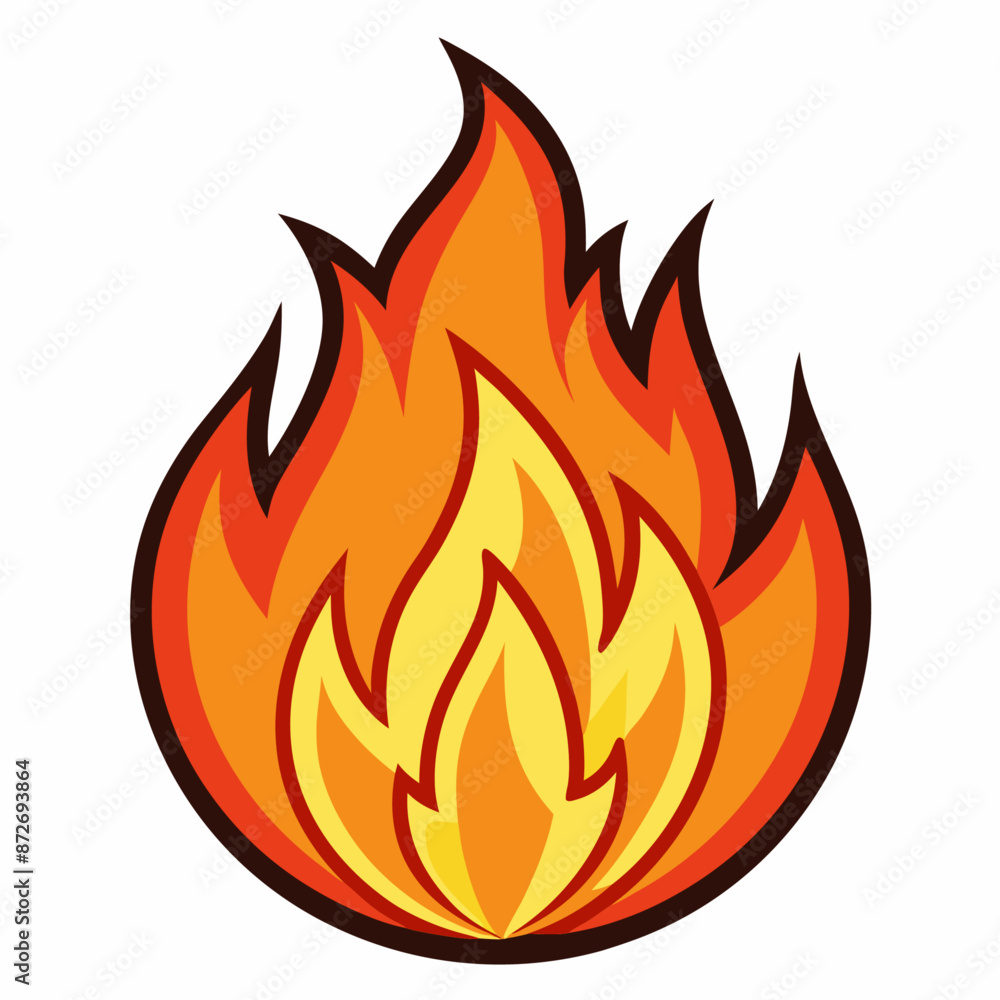 fire clipart cartoon Illustration drawing Stock Vector | Adobe Stock