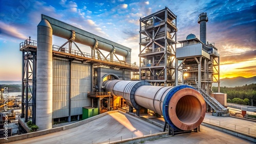 Rotary kiln in cement manufacturing plant