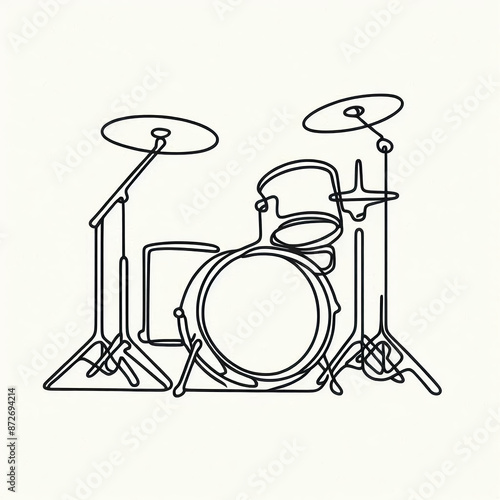  silhouette drum set flat colors