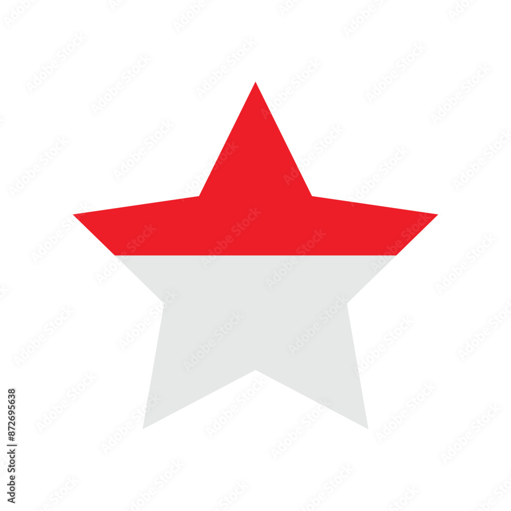 Indonesia flag star shape. Vector illustration Indonesia flag star shape. Vector illustration