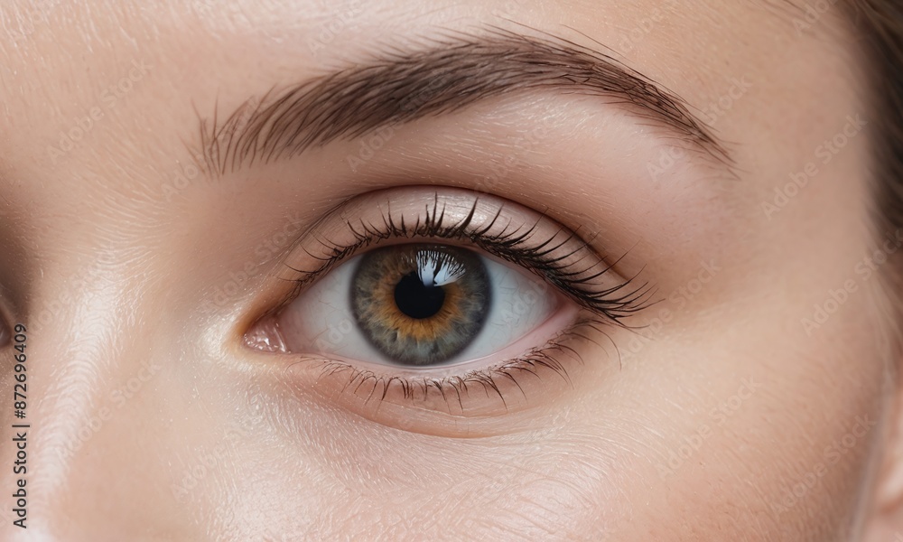 Fototapeta premium Caring for the skin around the eyes. Photo closeup.