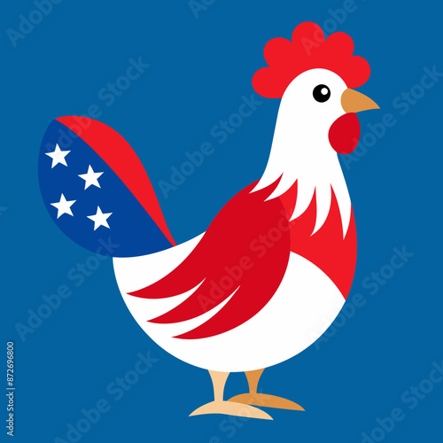 Patriotic chicken vector