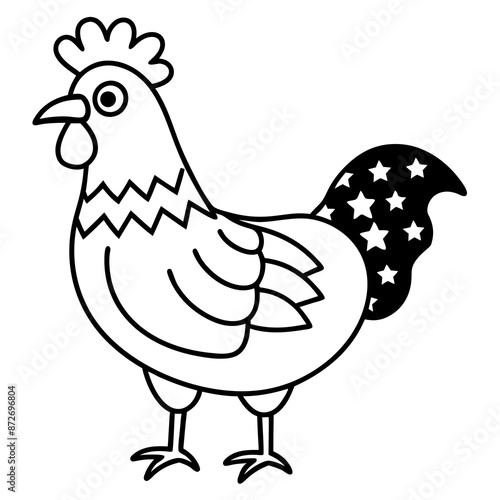 Patriotic chicken vector