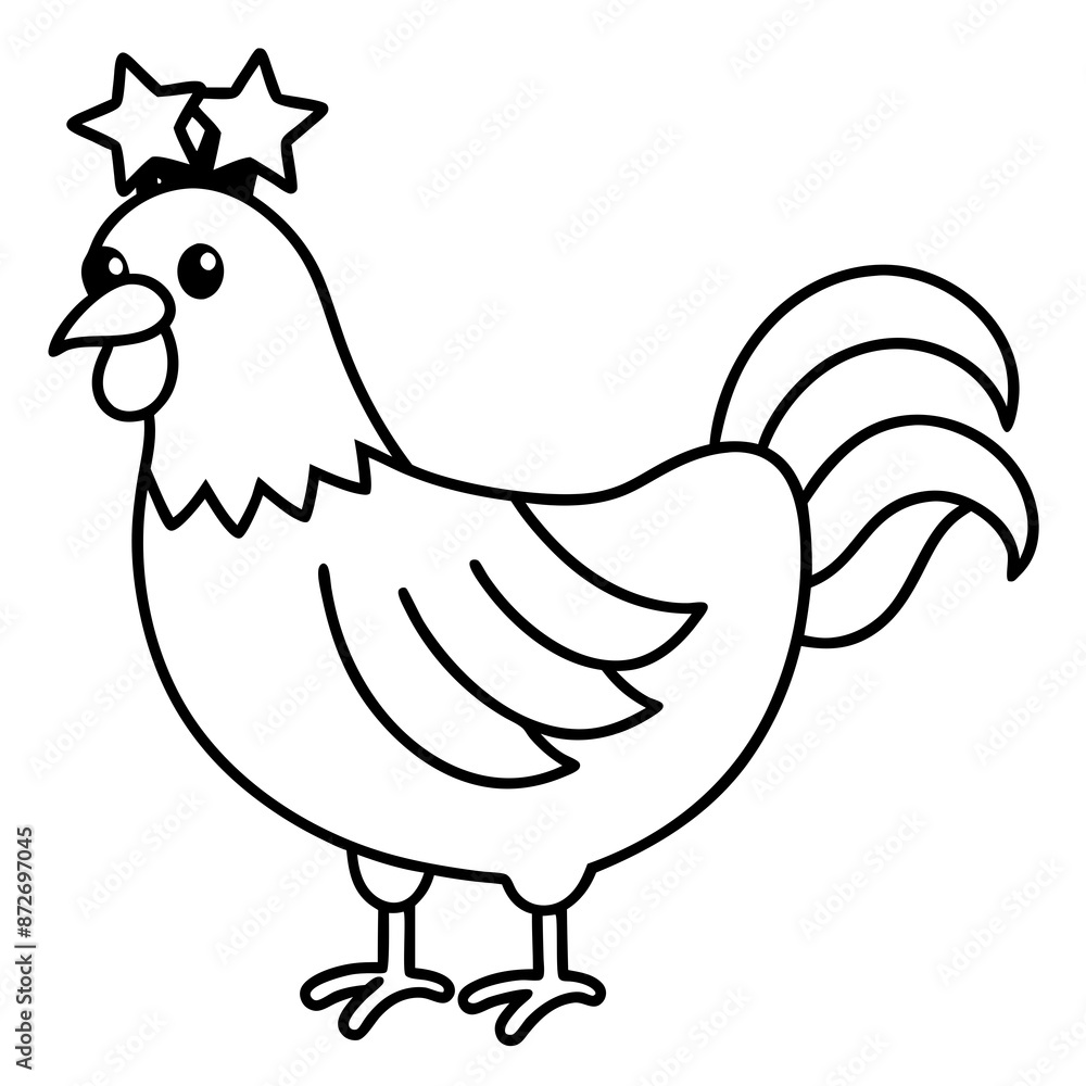 Patriotic chicken vector Patriotic chicken vector