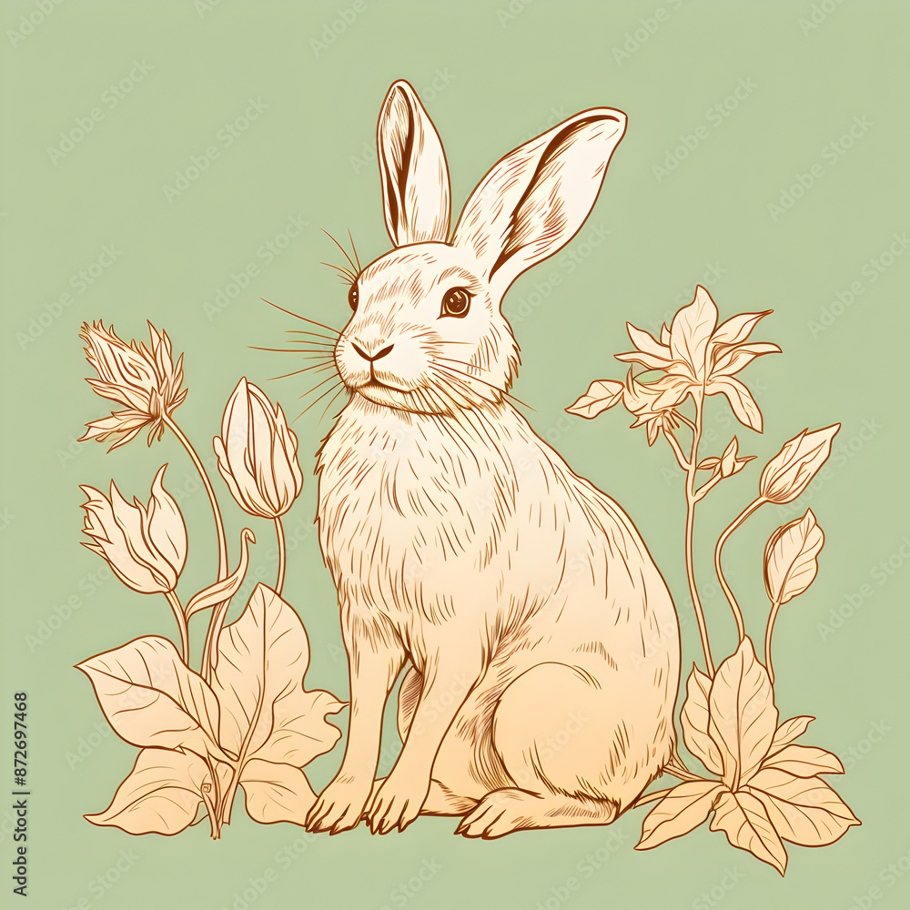 Fototapeta premium rabbit and carrot