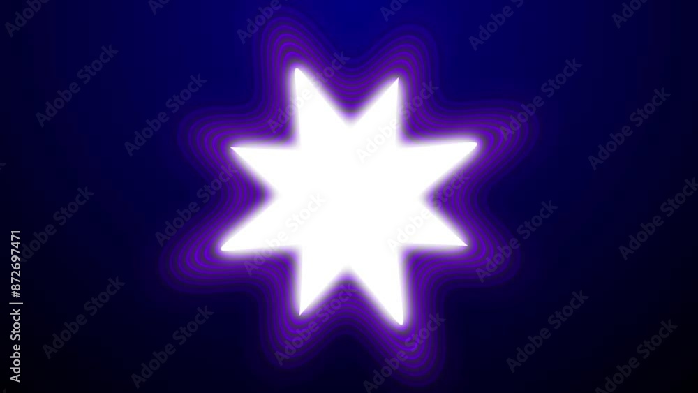Abstract blue glowing star flower shape flickering and wavy animation Abstract blue glowing star flower shape flickering and wavy animation