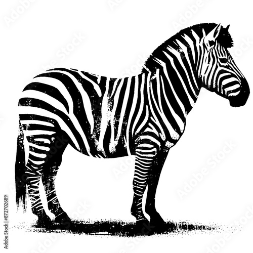 zebra Horse in illustration in brush stroke painting,